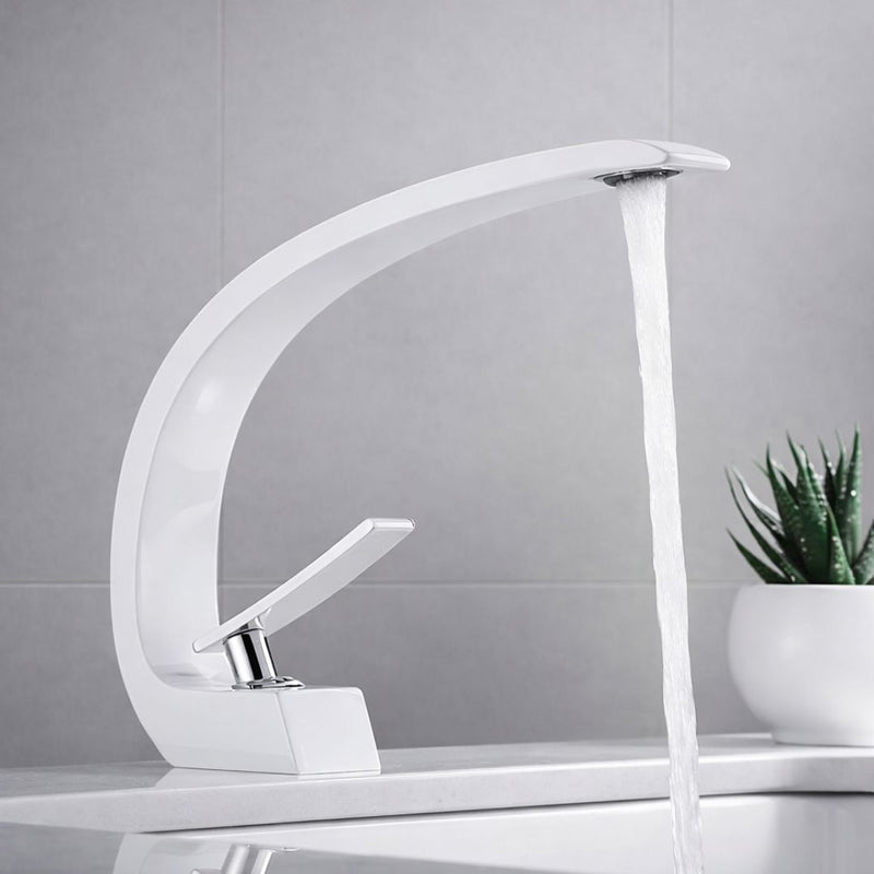 Minimalist Classic Wave Mixer Tap – Single Handle Hot & Cold Water