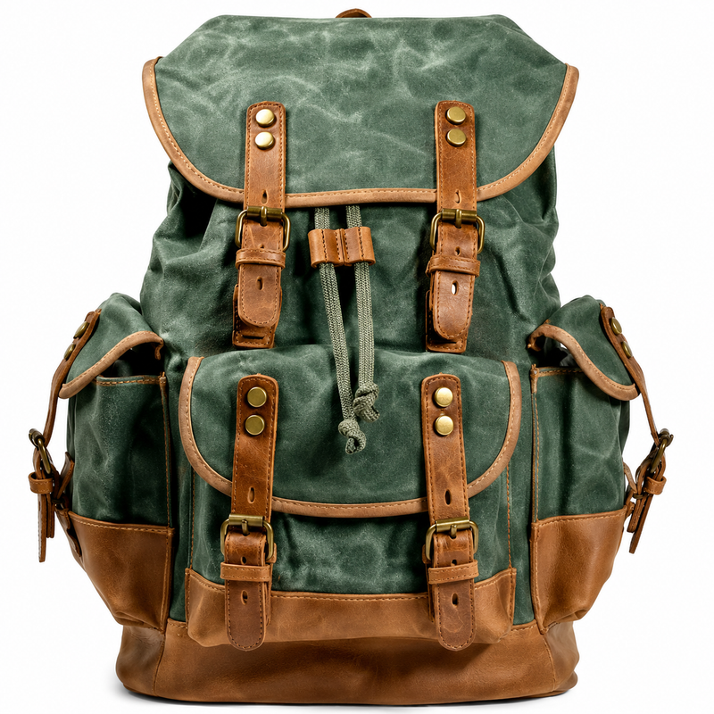 Vintage Men’s Canvas Backpack – Large Capacity for Travel and Outdoor Activities