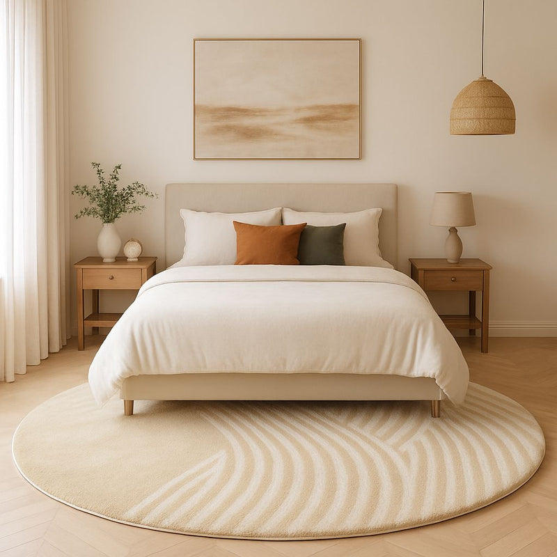 Organic Round Decorative Striped Rug