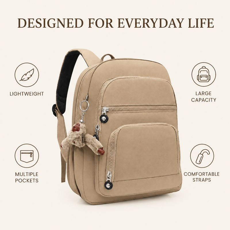 Modern Women’s Large-Capacity Backpack for Travel and Everyday Use