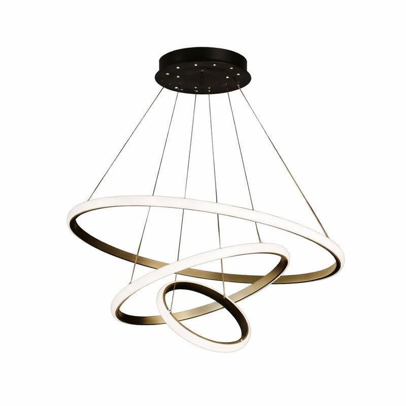Triple Circular LED Pendant Light for Dining Room – Modern Hanging Chandelier