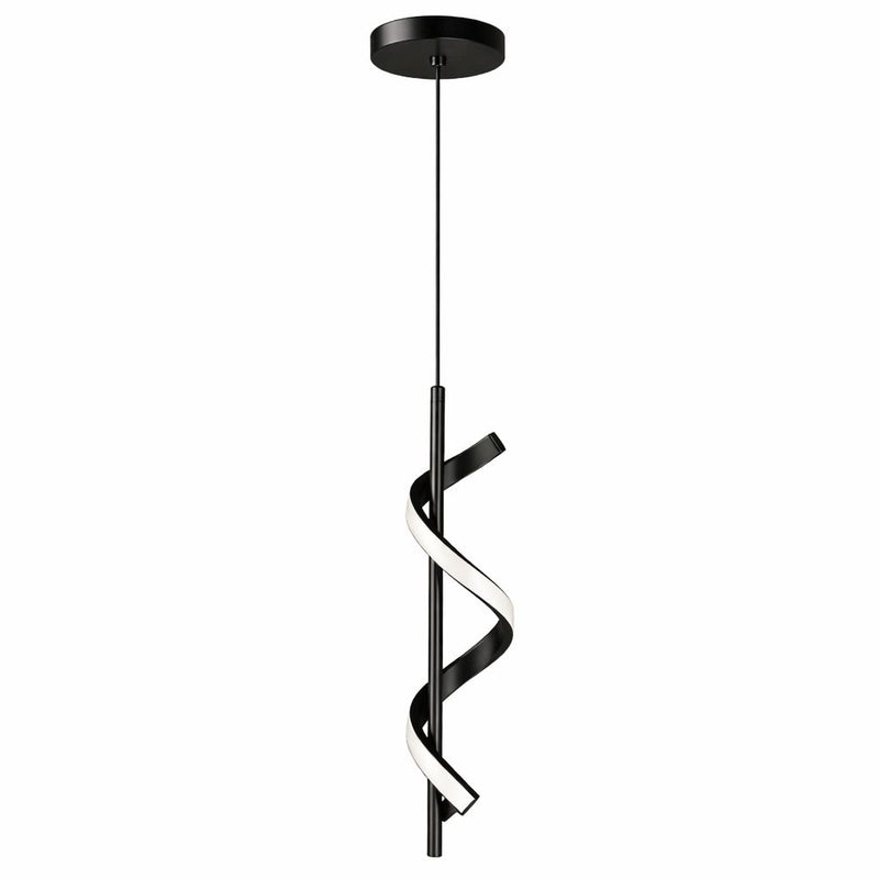 Black Spiral LED Pendant Light