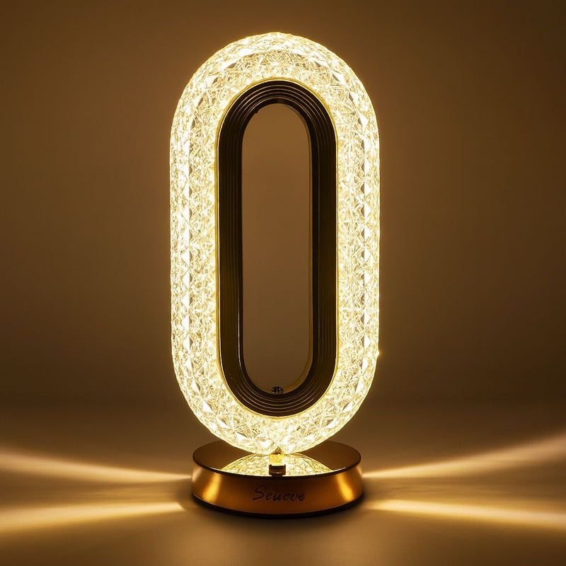 Luxury Oval Crystal Table Lamp