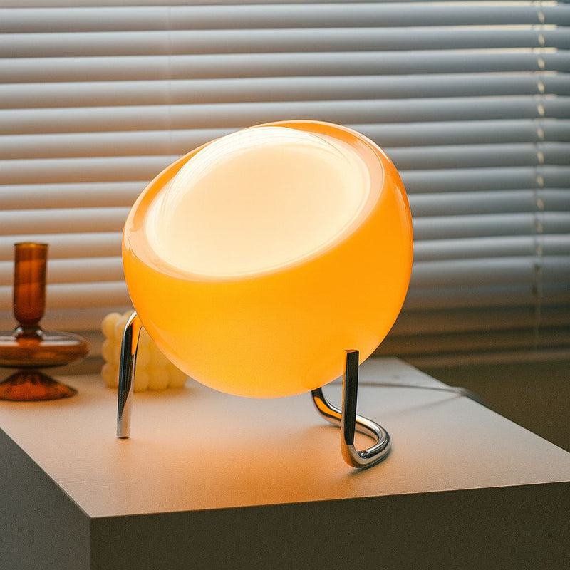 Optics Glass & Metal Table Lamp