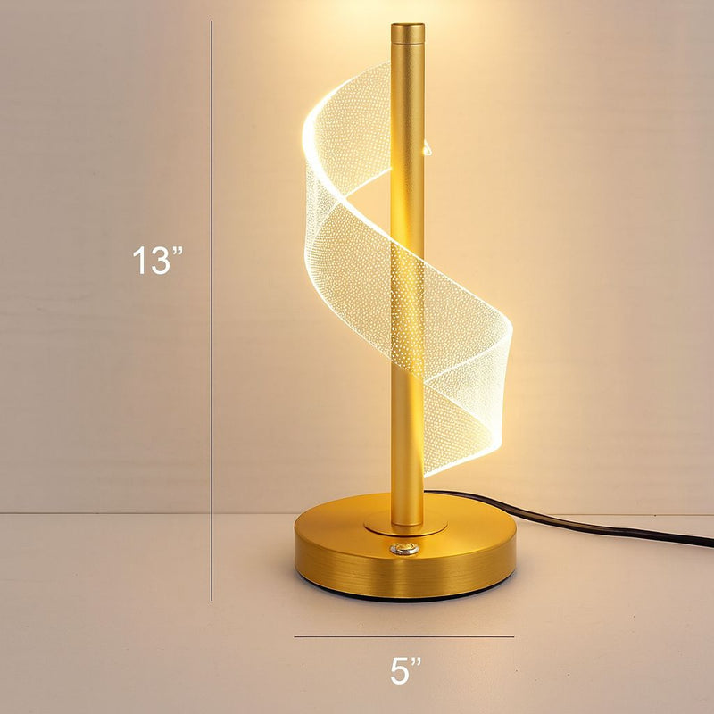 Acrylic Spiral Touch LED Table Lamp – Modern Desk & Bedside Light