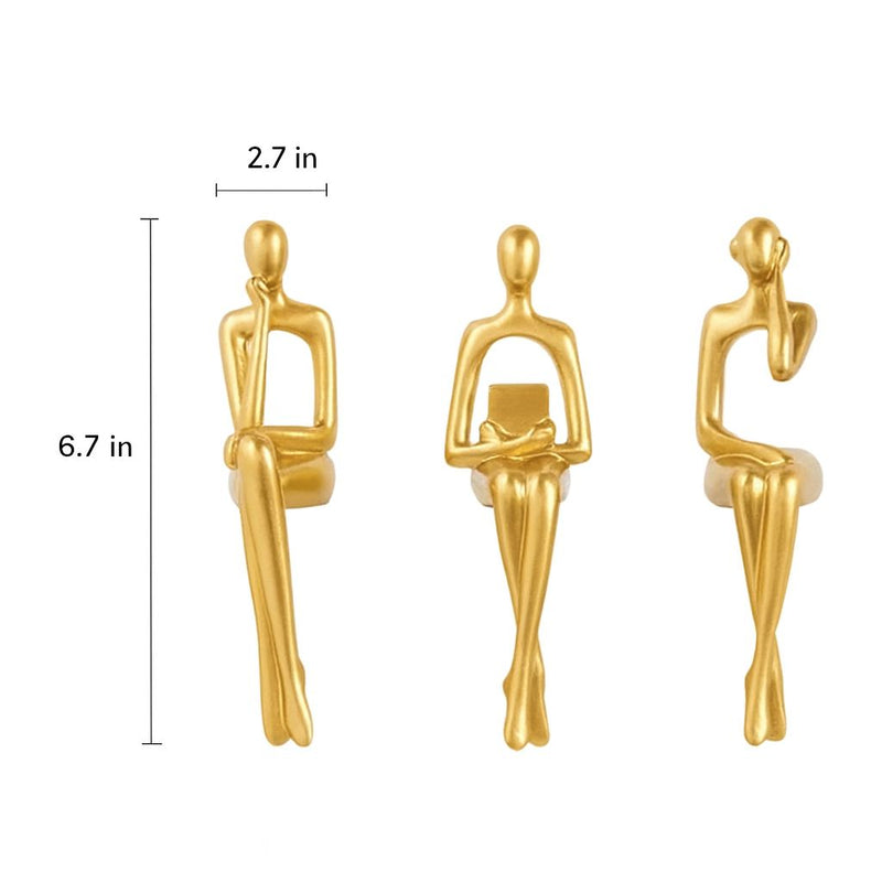 Abstract Thinker Contemporary Decorative Sculpture (Set of 3)