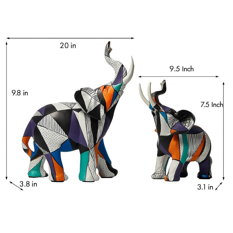 Mosaic Painted Elephant Sculpture