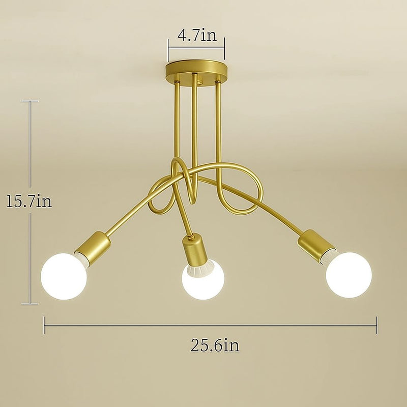 Sputnik Interlaced Ceiling Light – Modern Chandelier with 3 or 5 Arms