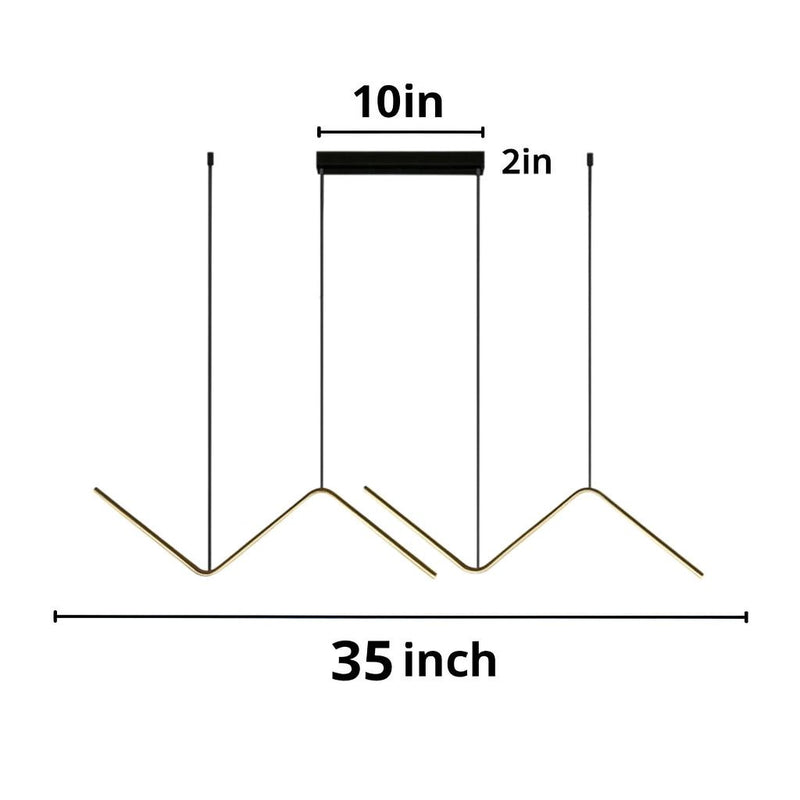 Minimalist Wave Line LED Pendant Light – 35.4 in Modern Hanging Chandelier