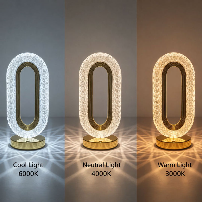 Luxury Oval Crystal Table Lamp