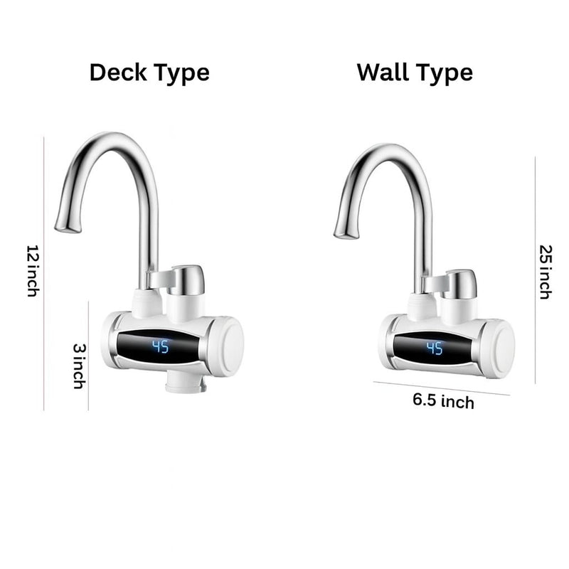 AcquaEase Digital LED Instant Heating Kitchen Tap – 360° Swivel