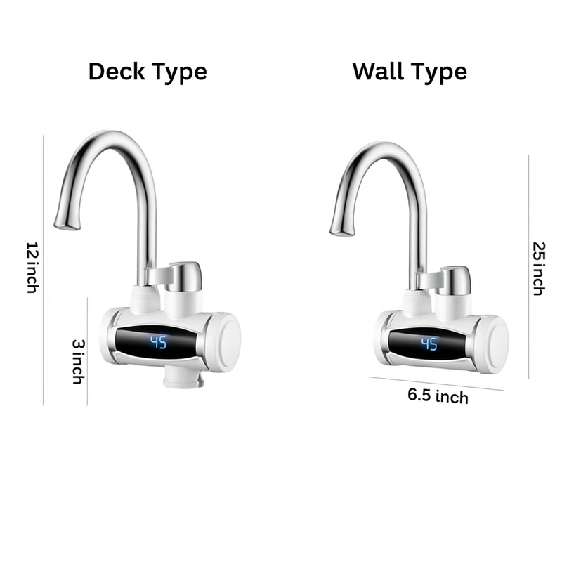 AcquaEase Digital LED Electric Faucet with Instant Heating 3300W – 220V