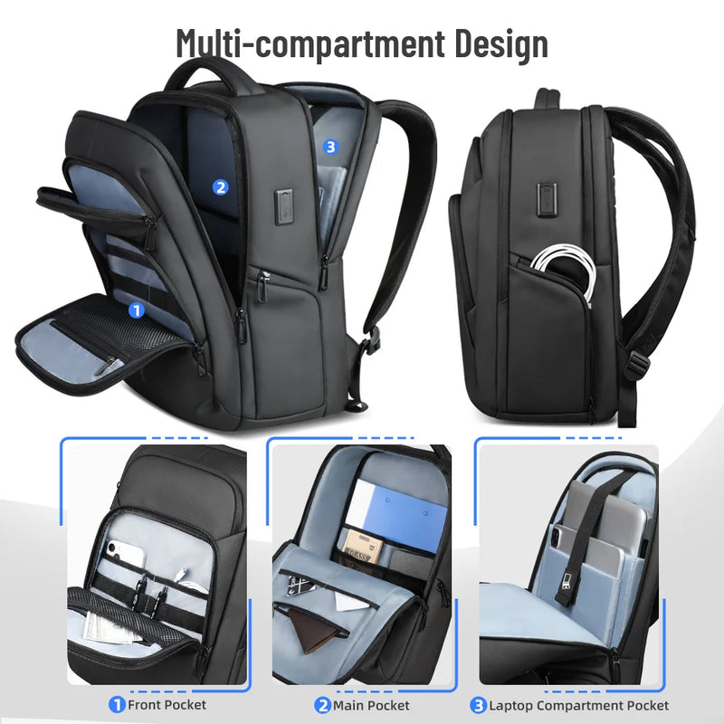 Business Backpack – Waterproof 17.3" Laptop & USB