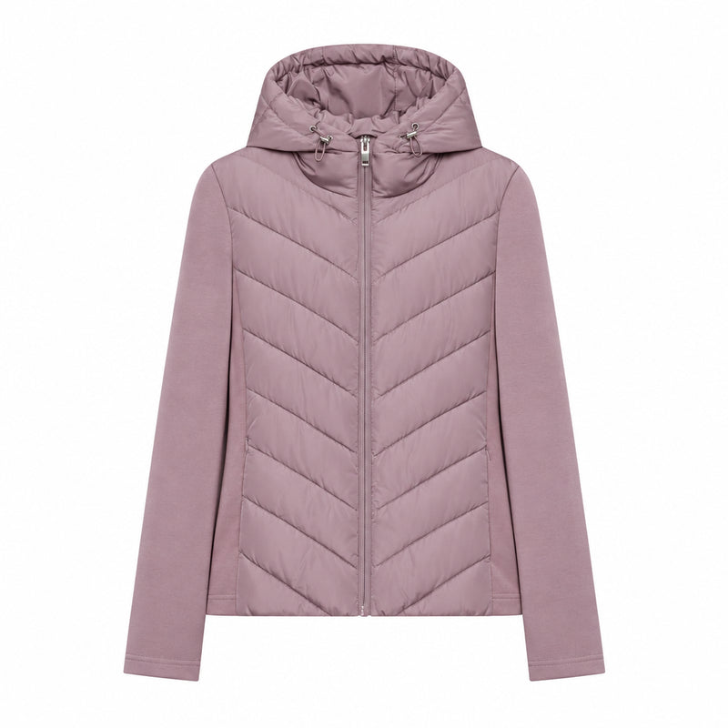 Women’s Patchwork Hooded Jacket – Elegant Sporty Style