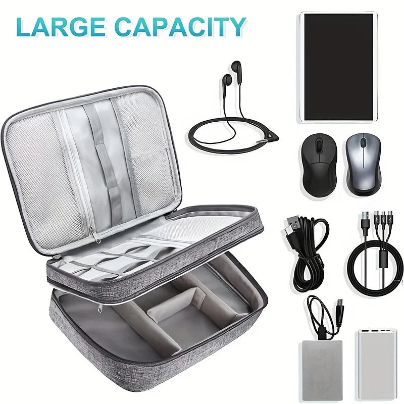 Layer Digital Storage Bag – Multifunctional Cable & Power Bank Case