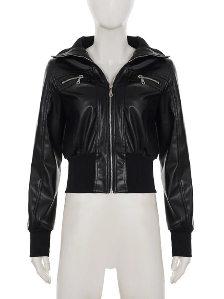 AltGoth PU Leather Jacket – Vintage Grunge, Emo & Harajuku Streetwear