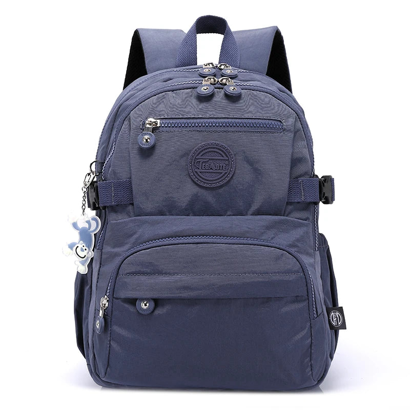 Waterproof Nylon Backpack for Women & Girls – Spacious Multi-Pocket Travel & School Bag