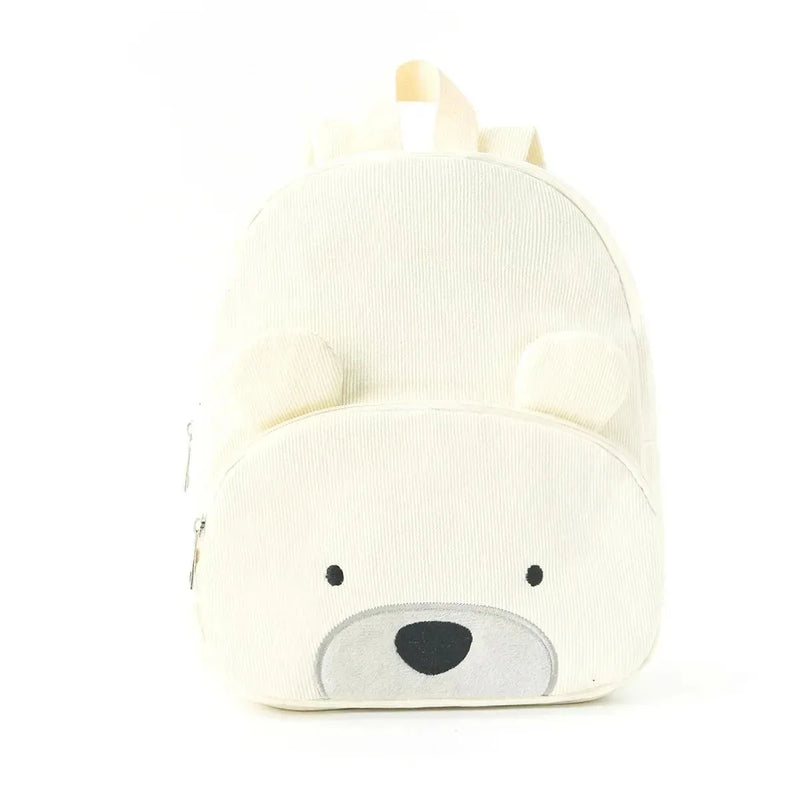 Personalized Bear Kids Backpack | Plush Corduroy School Bag