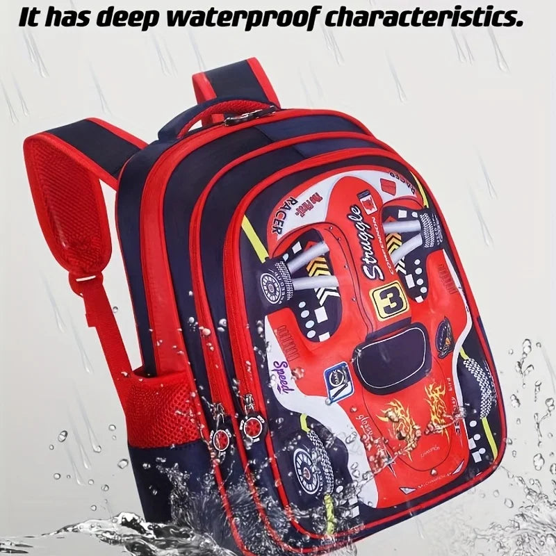 Kids 3D Car Backpack – Lightweight, Waterproof & Cute