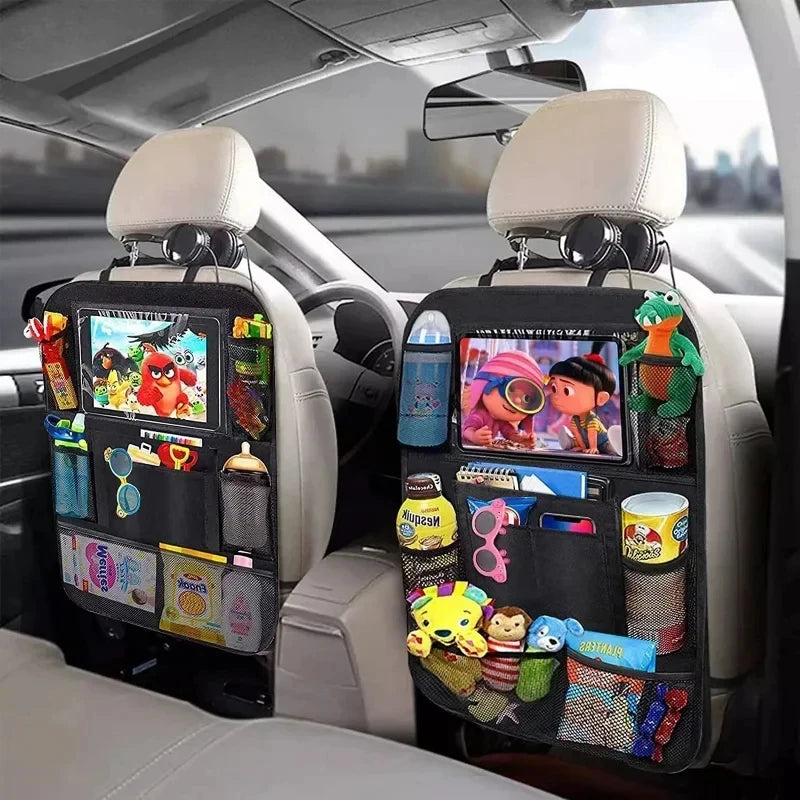 Multifunctional Car Seat Organizer – Oxford Fabric, Multi-Pocket & Tablet Holder