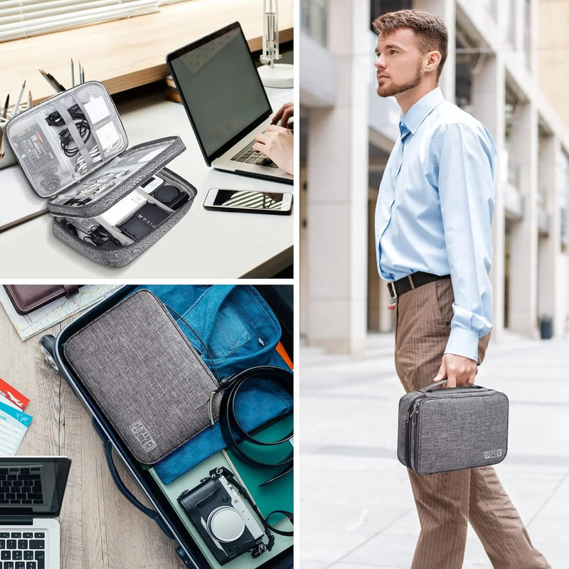 Layer Digital Storage Bag – Multifunctional Cable & Power Bank Case