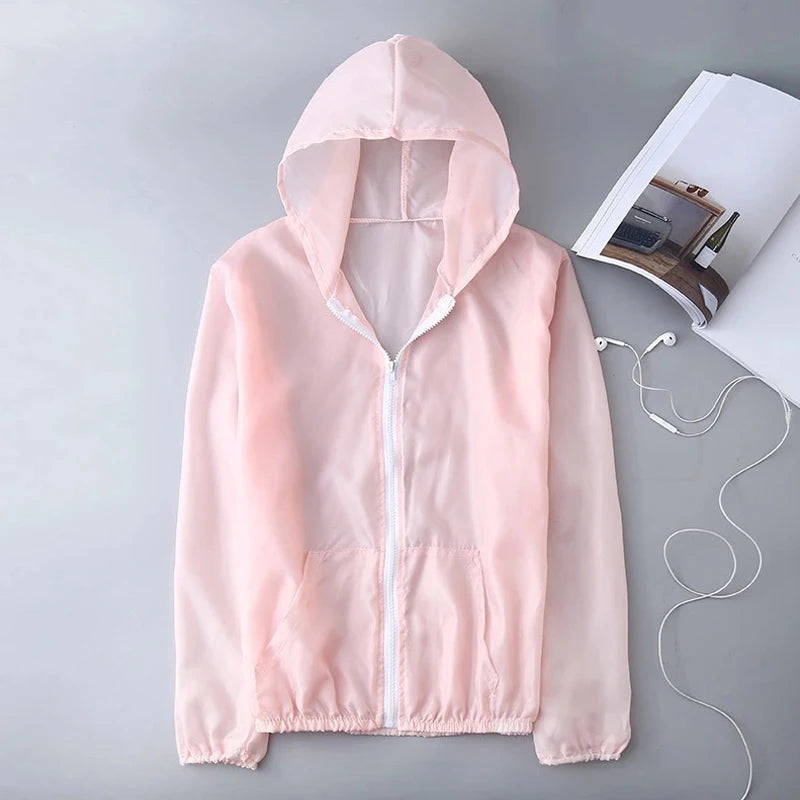 Women's UV Protection Jacket – Quick-Dry Sports Windbreaker for Running & Cycling