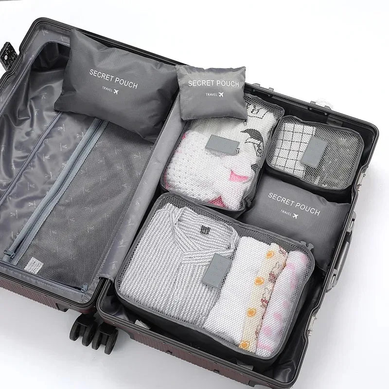 6-Pc Travel Packing Organizers – Foldable Suitcase Storage Bags