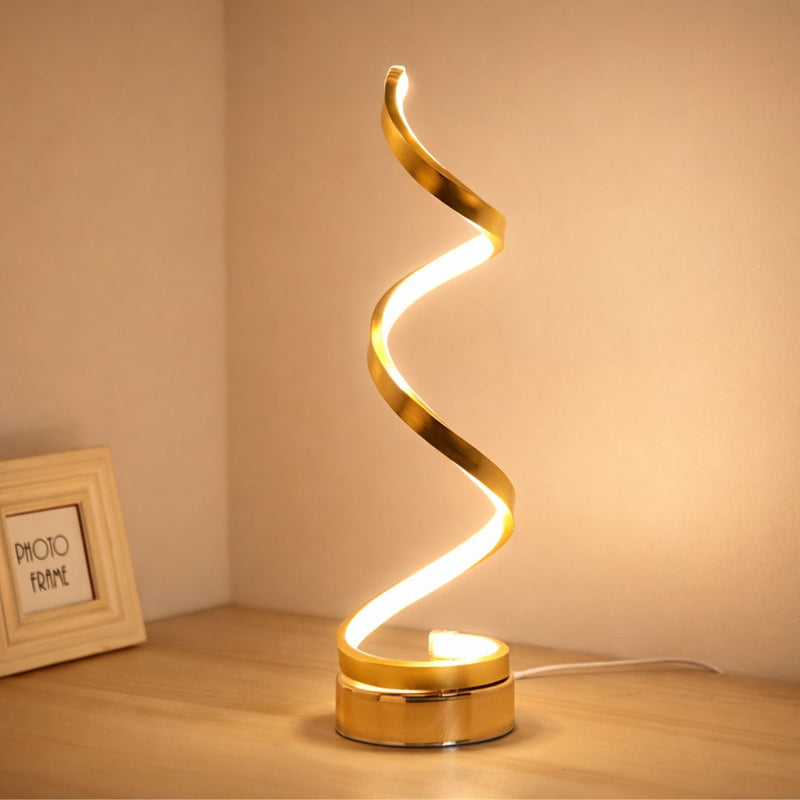 Luna Luxury Golden Spiral LED Table Lamp