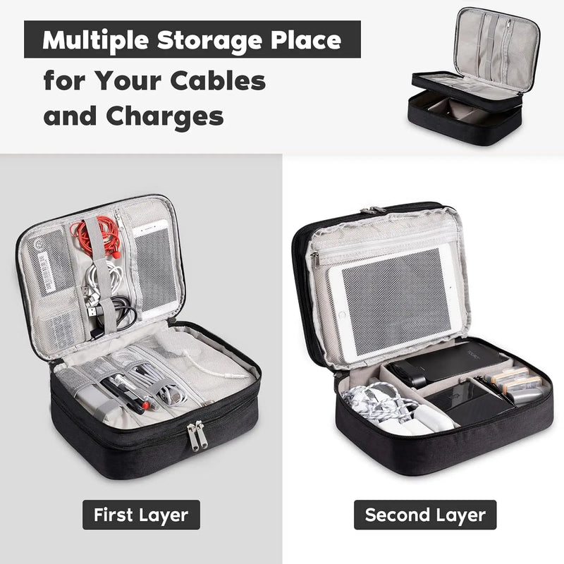Layer Digital Storage Bag – Multifunctional Cable & Power Bank Case
