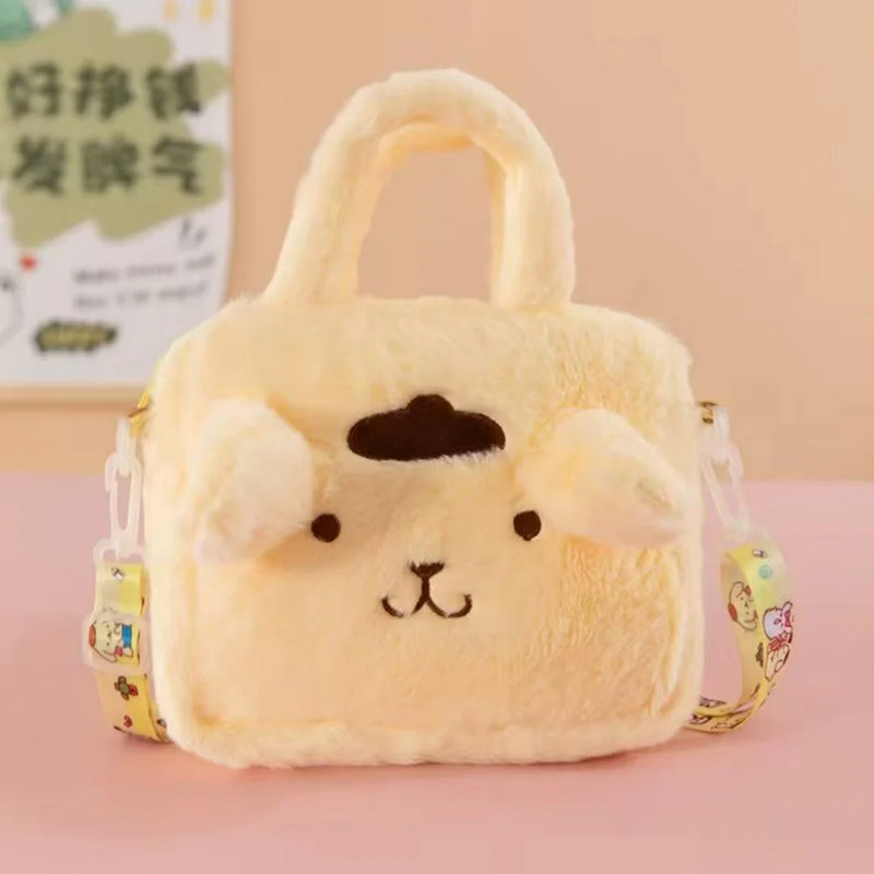 Sanrio Plush Handbag – Kuromi, My Melody & Cinnamoroll Cute Storage Bag