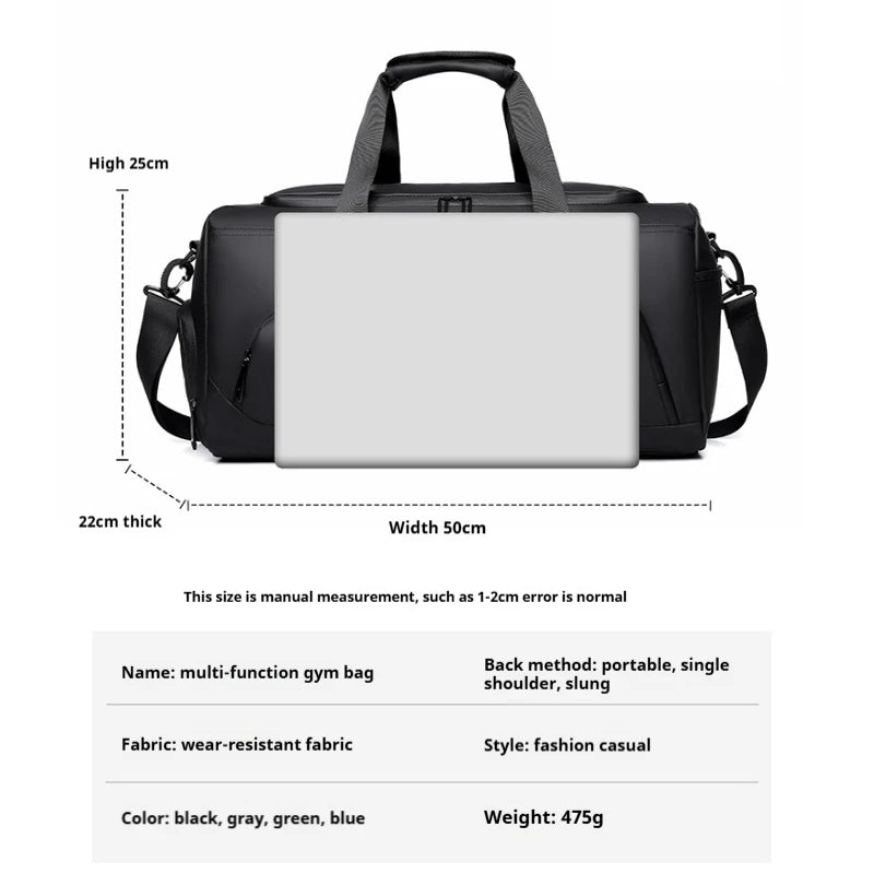 Large Sports Duffel Bag – Multi-Compartment & Separate Shoe Storage