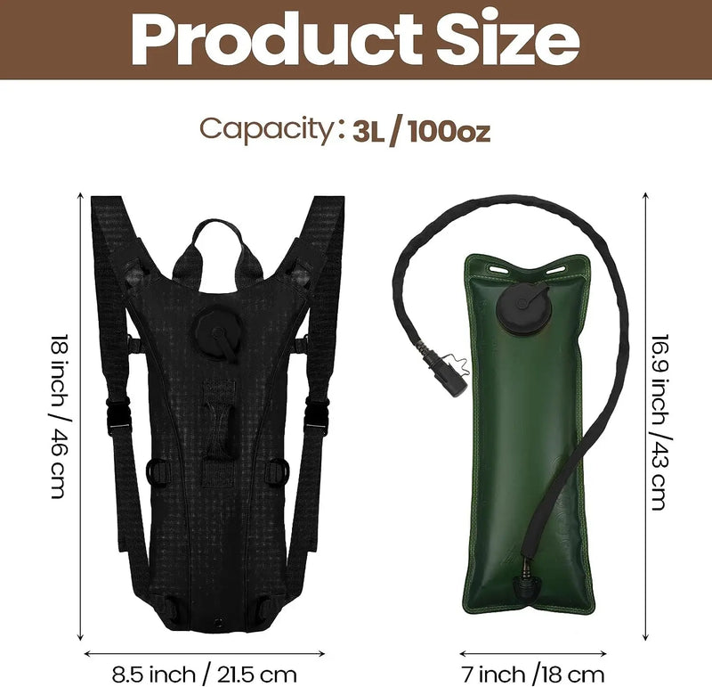 3L Hydration Backpack – Waterproof Nylon for Hiking & Cycling