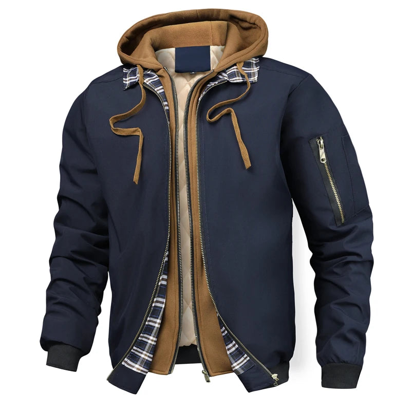 Men's Thermal Hooded Windbreaker – Warm Outdoor Winter Jacket