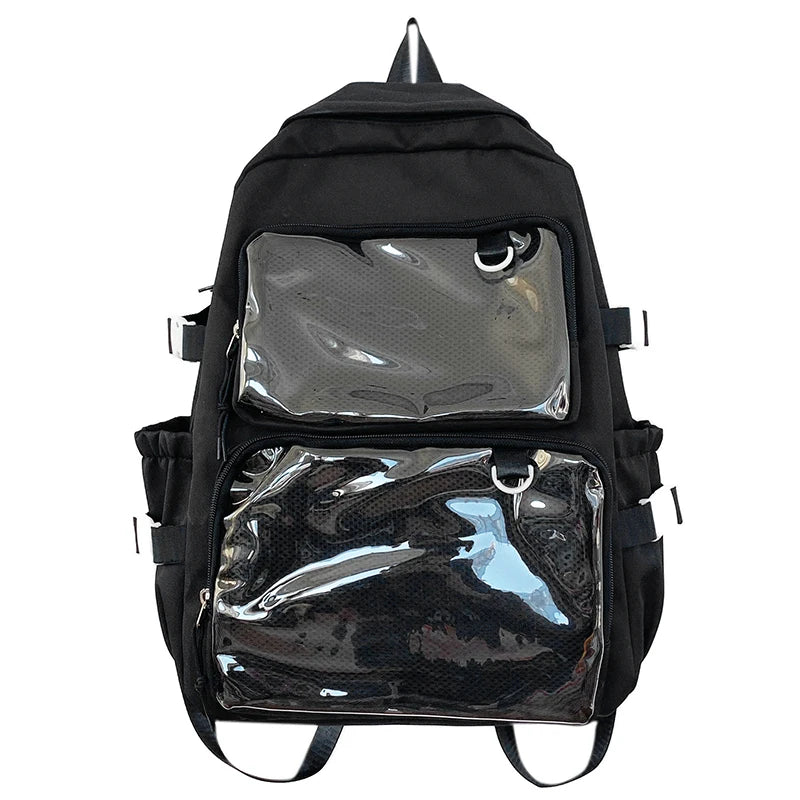Japanese Style Transparent Ita Backpack – Large Capacity Fashion School Bag
