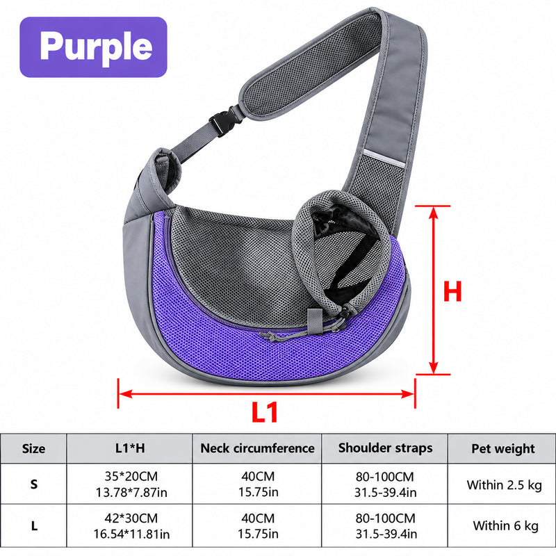Pet Sling Carrier Bag – Breathable Mesh for Dogs & Cats