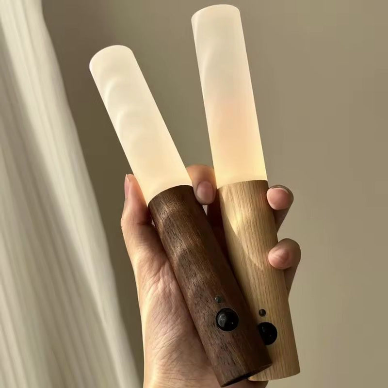 Portable Motion-Sensor Wall Light Bar – Wooden Finish