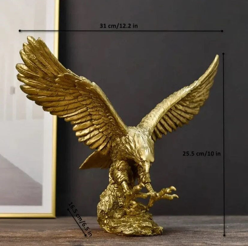 Escultura Águia Dourada 25x31cm Resina - 0004 Conceito