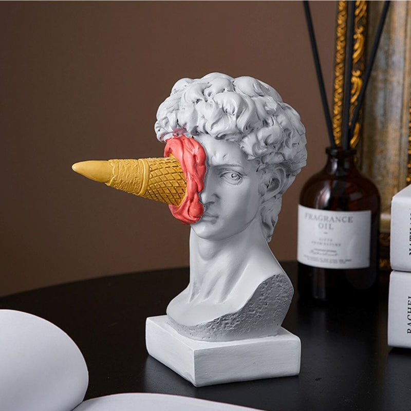 Escultura Criativa de David Sorvete Conceito Rosa