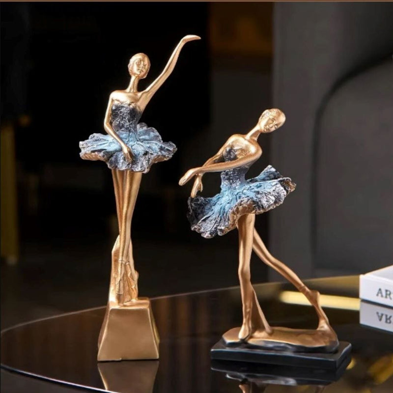 Escultura Decorativa Abstrata Bailarinas Resina - 0013 Conceito