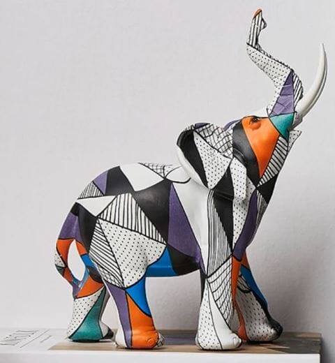 Escultura Elefante Pintura Origami resina projeto-150 Adulto Origami
