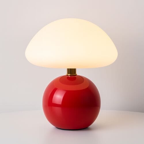 Luminária Abajur de Mesa Cogumelo Abajur - 0026 Conceito Vermelho
