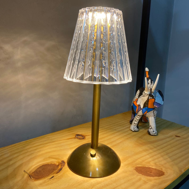 Luminária Abajur de Mesa Móvel Vintage em Acrílico Recarregável e Sem Fio Abajur - 0011 Conceito