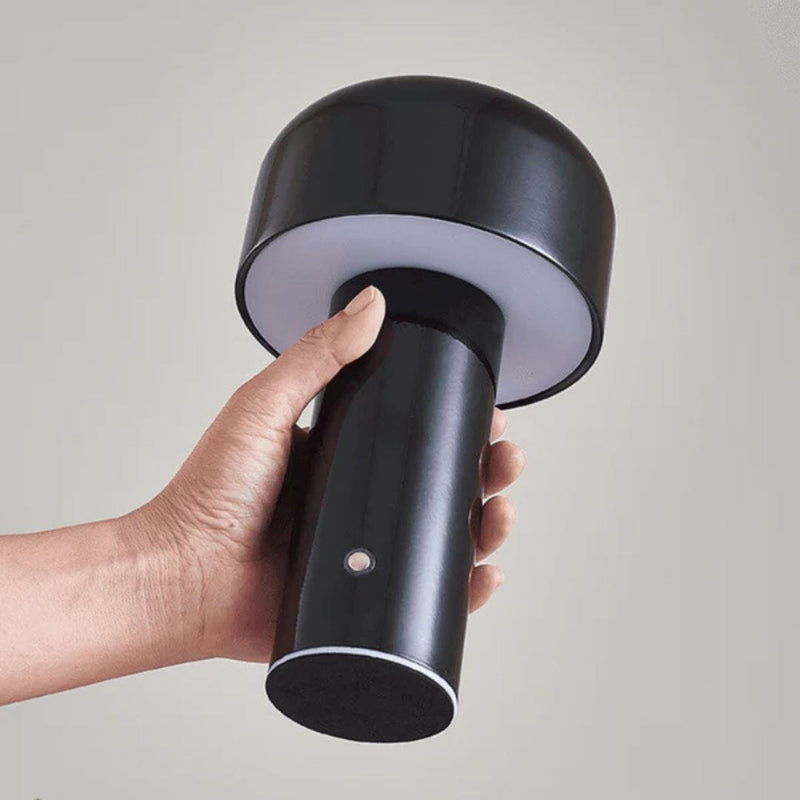 Luminária Abajur de Mesa Mushroom Colors Sem Fio e Recarregável - 21cm Abajur - 0042 YuDome Preto