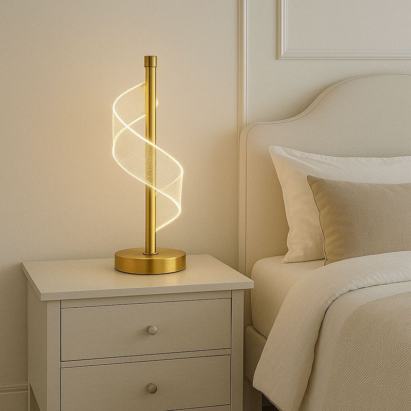 Luminária Abajur de Mesa Touch em Espiral Acrílico Abajur - 0014 Conceito