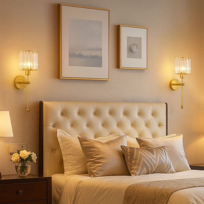 Luminária Arandela de Parede Clássica em Cristal K9 36cm Conceito