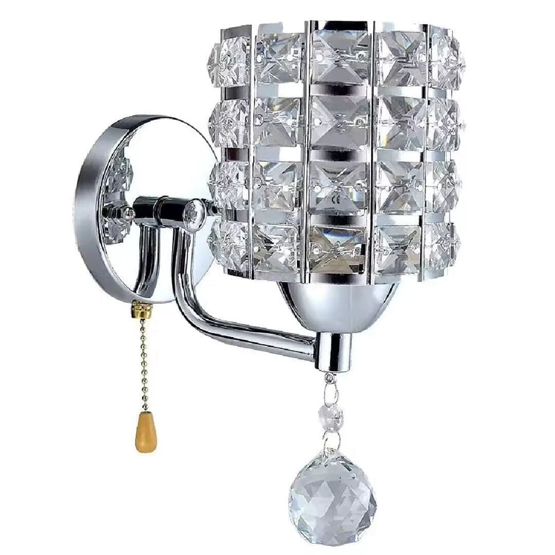 Luminária Arandela de Parede Moderna Crystal LUX YuDome Prata