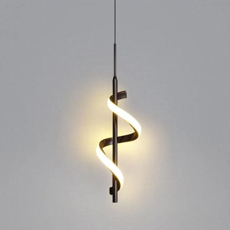 Black Spiral LED Pendant Light