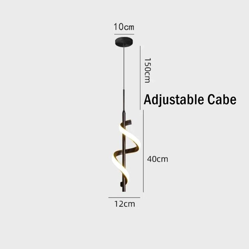 Black Spiral LED Pendant Light