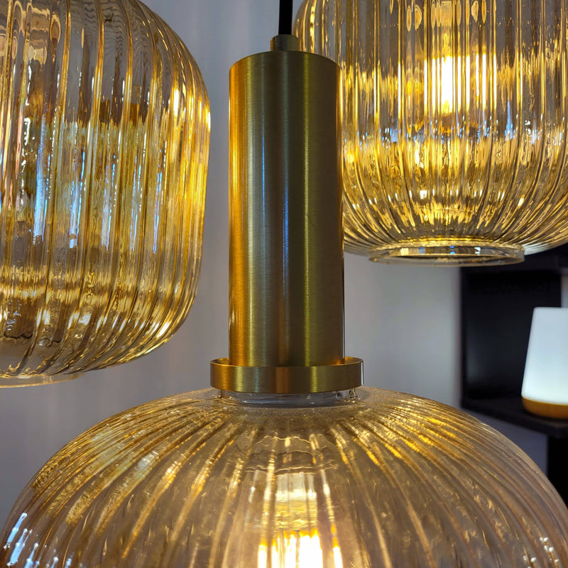 Retro Amber Glass Luxury Pendant Light