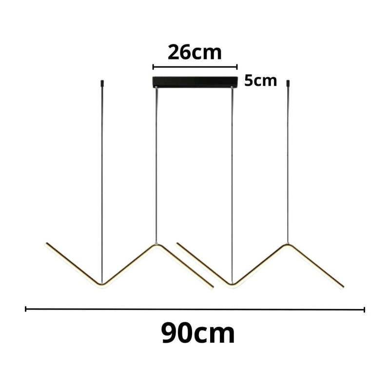 Minimalist Wave Line LED Pendant Light – 35.4 in Modern Hanging Chandelier